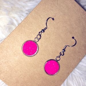 Faux druzy quartz earrings. NEW!!